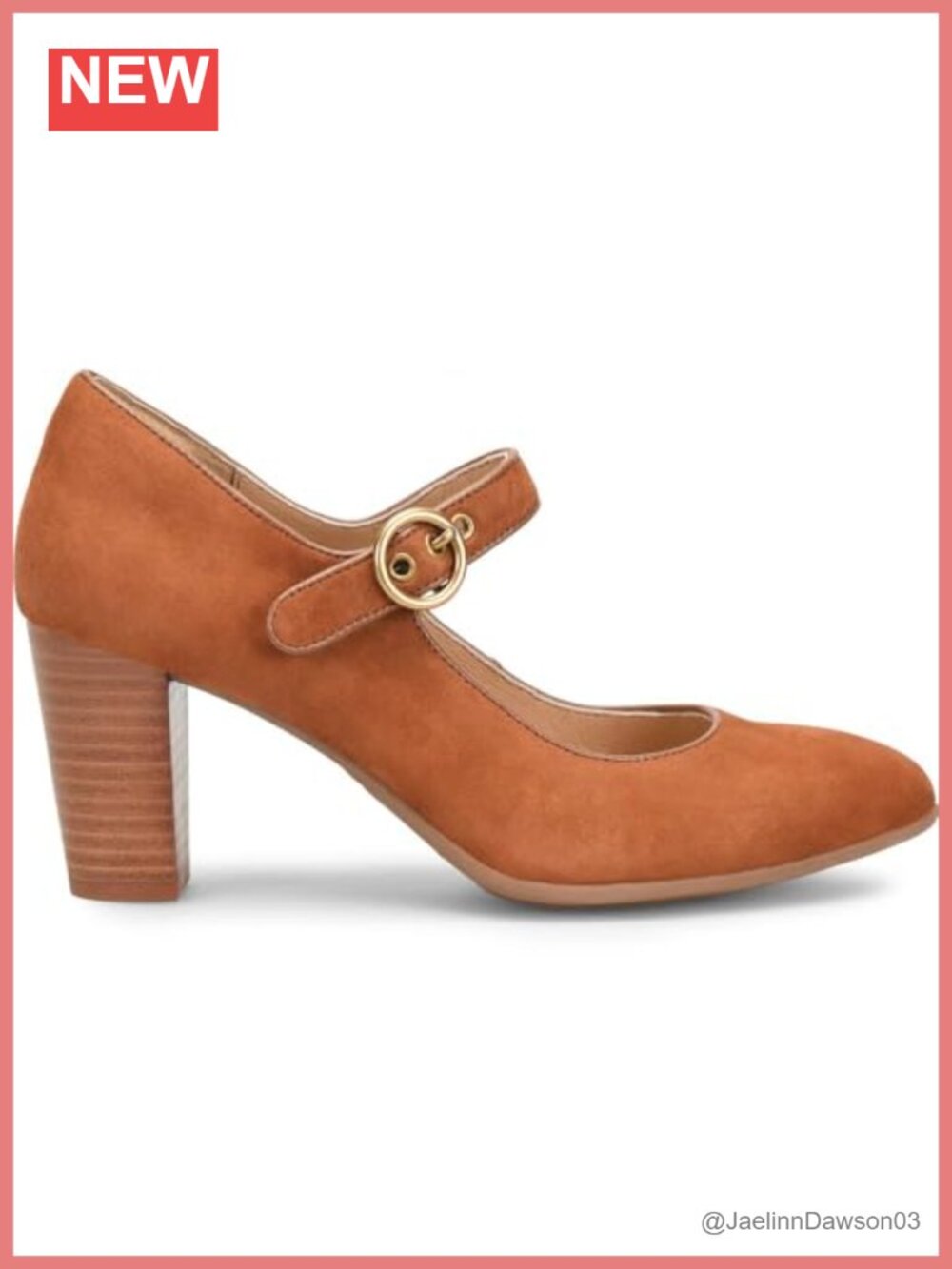 Söfft Petra Leather Pumps Block Heel Buckle Closed Toe Women's Shoes